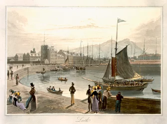 Un ferry llegando a Leith, de 